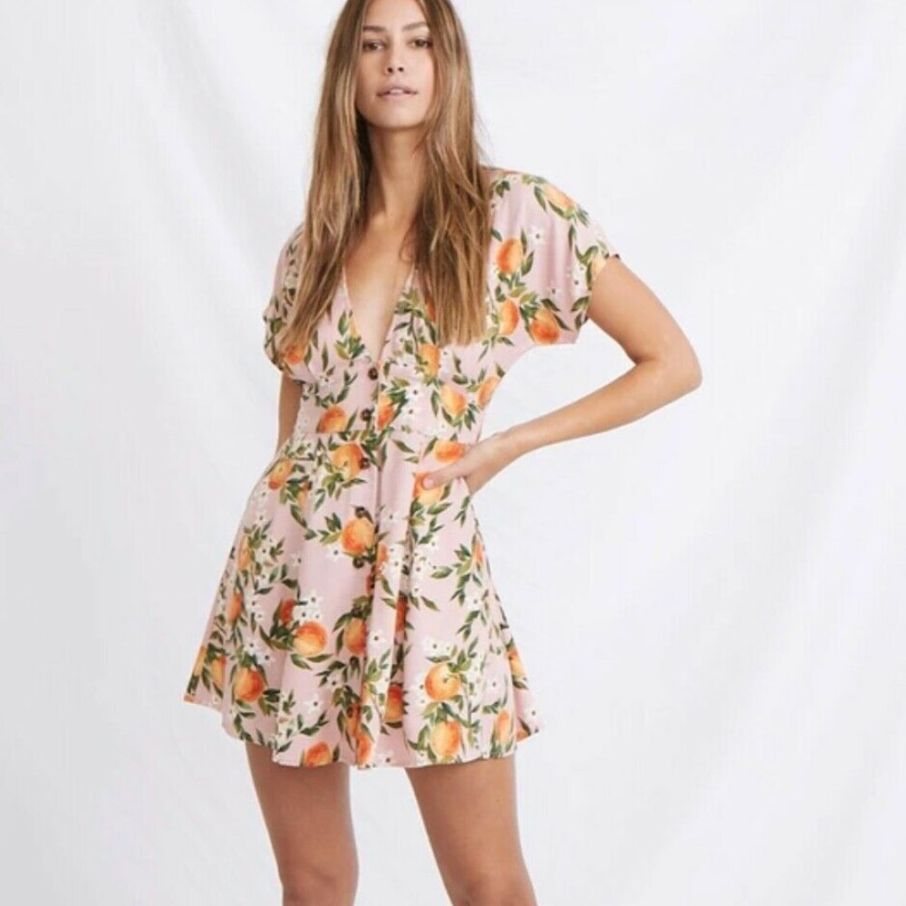Marine Layer Camila Dress in Orange Print Size Sma